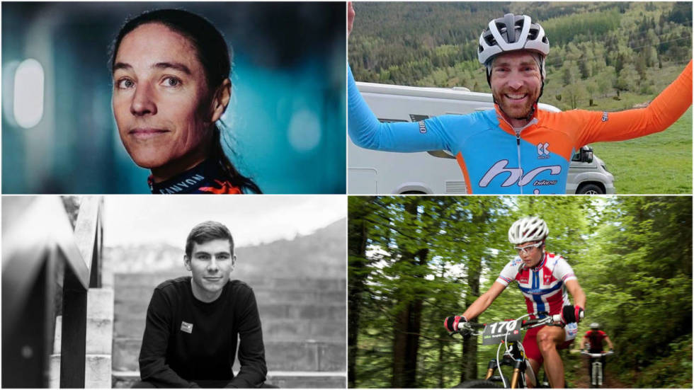 NORSKE DELTAGERE: Fra venstre: Kristin Falck, Vidar Mehl, Jonas Iversby Hvideberg og Borghild Løvset. norske-deltagere-vm-zwift