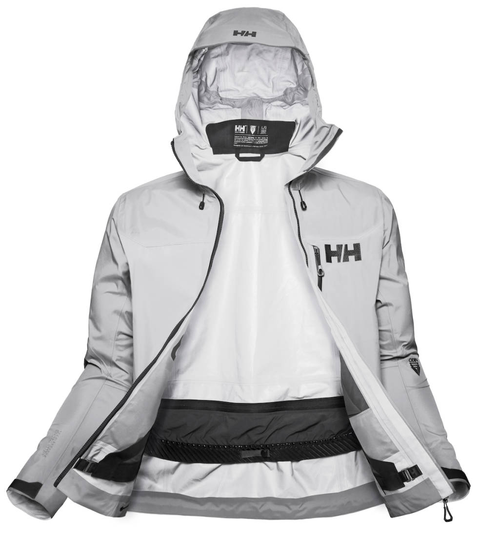 AVTAGBART SKJØRT: Snøskjørtet inni Odin-jakket kan taes ut. Helly Hansen Lifa Infinity Pro