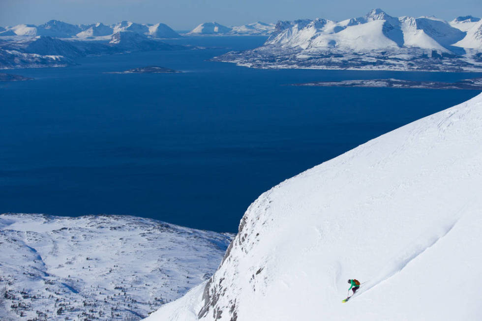 Utsikten, når du først har sikt, er upåklagelig. Foto: Angela Percival offpiste narvik narvikfjellet freeride off pist offpist off piste