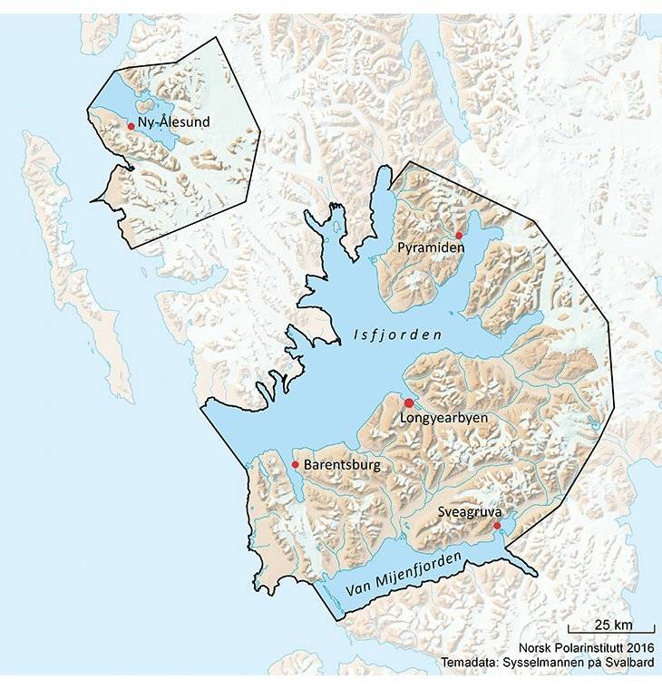 Område 10 på Svalbard. Kilde: Norsk Polarinstitutt Område 10 Svalbard