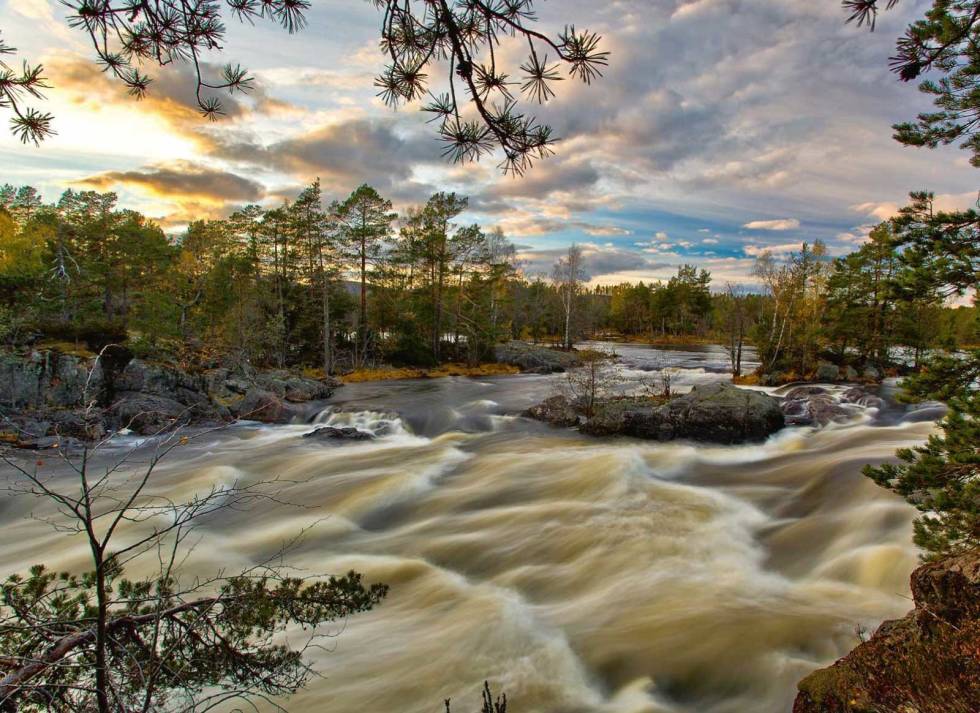 Ca. 10 km etter at du har syklet ut fra Nelaug stasjon kommer du til Bøylefoss i Nidelva. Foto: Tore Hegglund På-sykkel-fra-Nelaug-til-Arendal-Tore-Heggelund-3