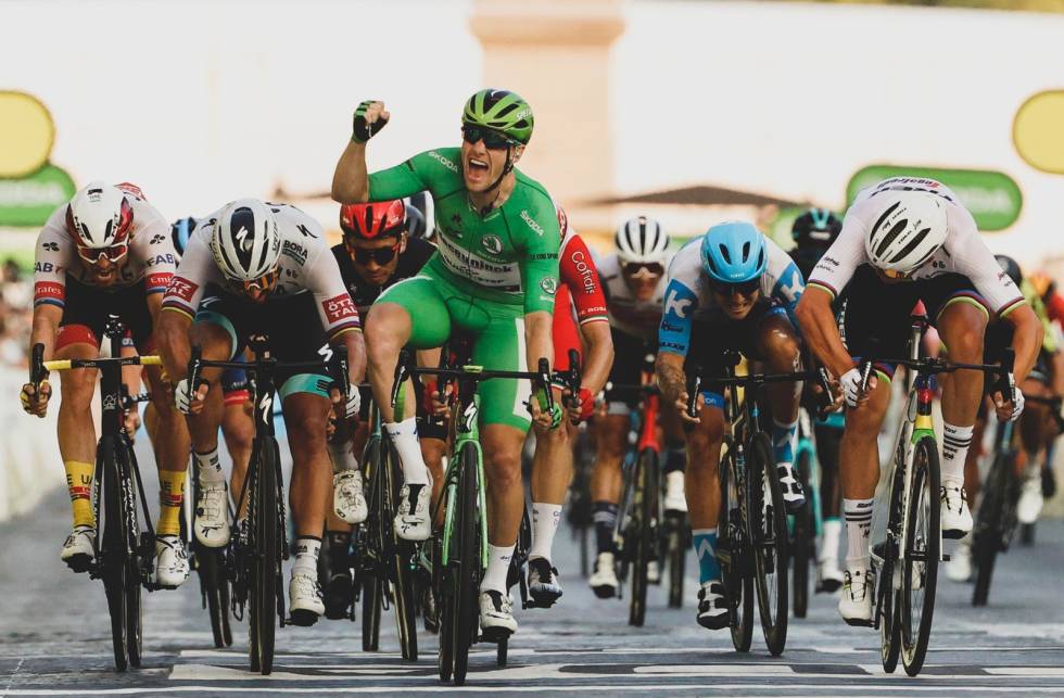 PARKERT: Peter Sagan måtte se seg slått av Sam Bennett i kampen om den grønne trøya. Foto: Cor Vos. peter-sagan-2
