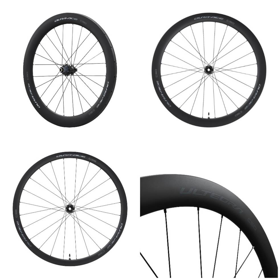 NYE HJUL: Tre felgprofiler både for Dura Ace og Ultegra. På Dura Ace-nivå er det i tillegg tubular-hjul. Shimano Dura Ace 2022
