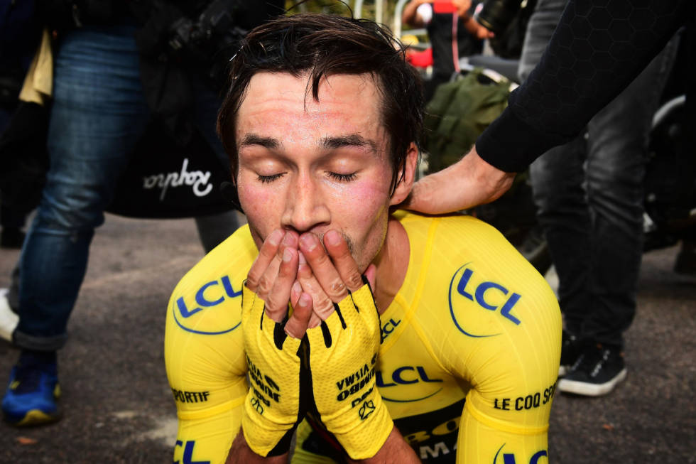 DÅRLIGE MINNER: Primoz Roglic tar innover seg nederlaget i Tour de France på La Planche des Belles Filles. Foto: Cor Vos primoz roglic favoritter tour de france(2)