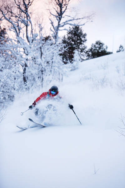 FLYT: Rocker og tuppvinkel er viktig for skienes flyt i pudder. Foto: Martin Innerdal Dalen frikjøring topptur pudder ski twintip