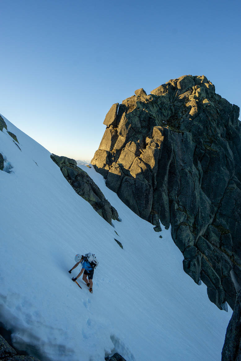 Opp snøflankene til Rulten. Foto: Signar André Nilsen Rulten, Lofoten