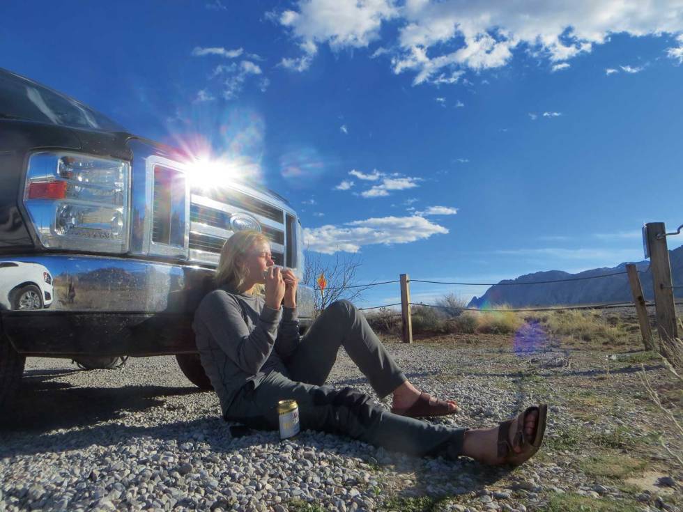American Highlife: Det søte roadtrip-liv nytes til fulle av Paula. Foto: Erik Nordbye Rundtur-i-USA-Klatring-Roadtrip-14