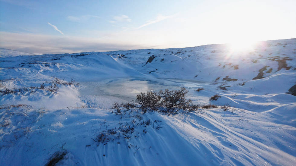 Mot vinter: Vinteren begynner å få tak i fjellet. Takk for i høst, kjære fjellheim. Rypejakt-2