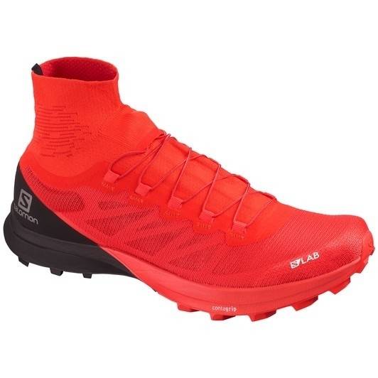 Salomon S-La Sense 8G har en ekstra sokk for beskyttelse i røft terreng. Salomon S-Lab Sense 8 G trail running