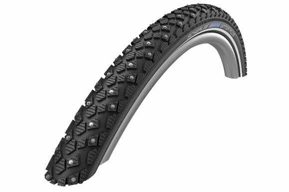 POPULÆRT: Schwalbe Marathon Winter er et piggdekk det selges mye av i Norge. schwalbe marathon winter piggdekk grussykkel