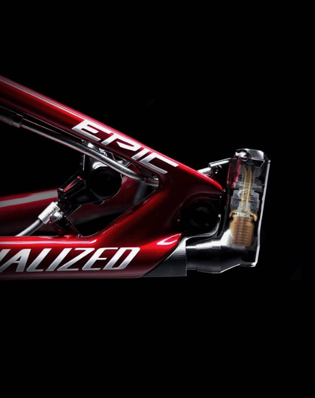 BRAIN-ENHETEN: Et fjærbelastet stempel åpner og lukker Brain-demperen avhengig av underlaget. Specialized Epic S-Works 2020