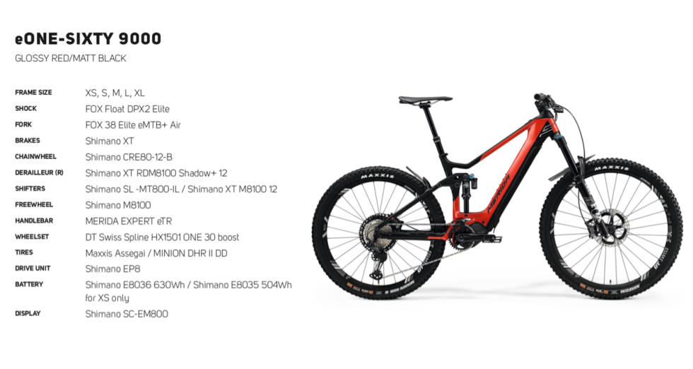 9000: E-OneSixty 9000 koster 100 laken. Merida E-OneSixty
