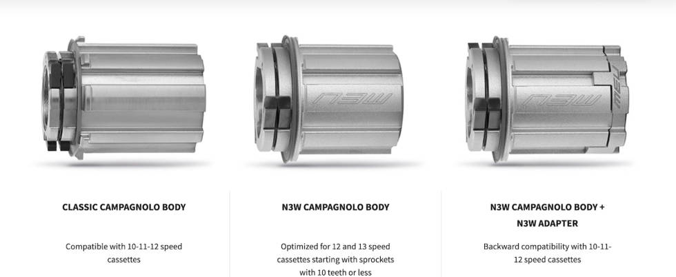 NYTT BOSS: N3W er navnet på Campagnolos nye boss. Det passer til de nye 13-delte kassettene, men også til Campas eldre kassetter med en adapter. Campagnolo Ekar