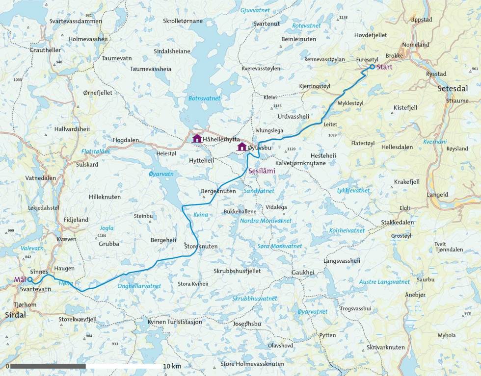 Sesilåmi-På-ski-over-Setesdal-Vesthei-Kart