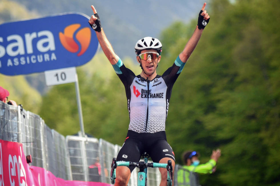 VANT: Simon Yates tok Team BikeExchanges første etappeseier i årets Giro. Foto: Cor Vos simon yates giro d'italia