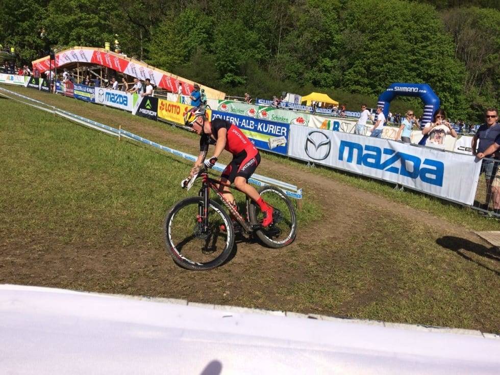 BESTE U23-RITT: Tredjeplassen i Albstadt i 2016 var Andreassens beste verdenscupplassering som U23-syklist. Foto: Øyvind Aas Simon Andreassens