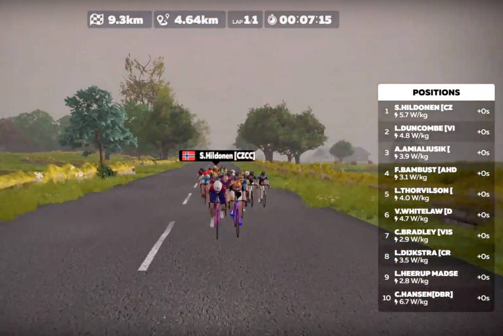 STERK: Siri Hildonen leverte sitt sterkeste ritt i serien Tour de Zwift på tirsdagens finale. Tour de Zwift 2020 finale