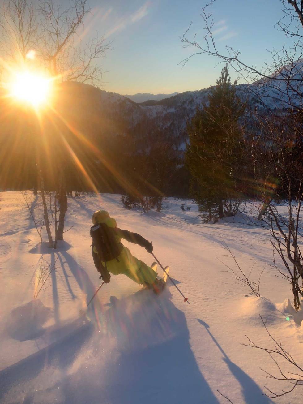 Det er mye bra skogskjøring i Skorgedalen med variasjon i bratthet og lekent terreng. Foto: Halvor Hagen Skarven-Toppturer-i-Romsdalen-3