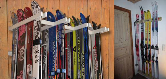 IKKE BRA OG BRA: Eksempler på gode (til høyre) og ikke så gode stativ for å lagre ski. ski lagring sommer