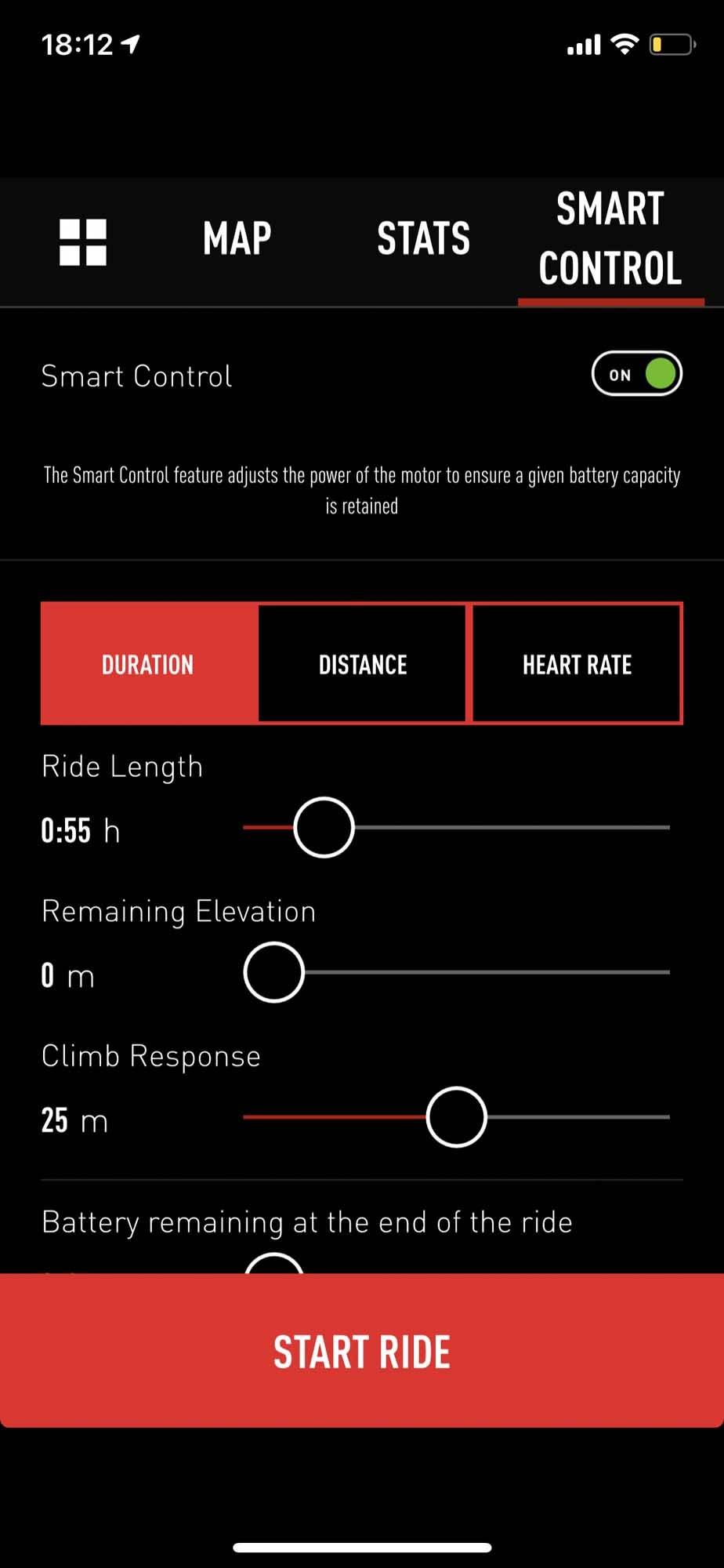SMART? Med Smart Control kan du sette opp turen etter gitte parameter, slik at motoren disponerer batteriet uten å gå tom. Dette har vi ikke testet. elsykkel specialized mission control app