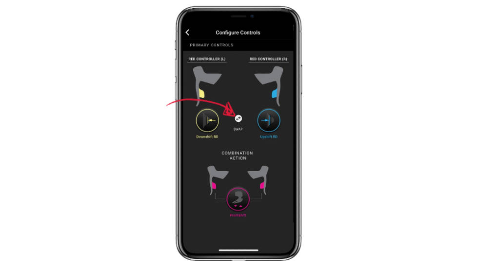 BYTT SIDE: I SRAMs app kan du tilpasse girskiftene slik du ønsker. Foto: SRAM sram etap axs app