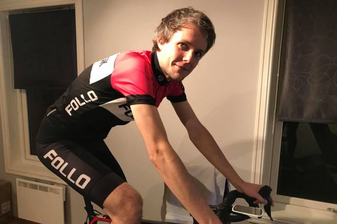 SPENT: Stian Lersveen som er kaptein på Zwift Vikings herrelag i Tour of Watopia, forventer at nivået blir skyhøyt. Stian Lersveen er kaptein på Zwift Vikings in Tour of Watopia 2020