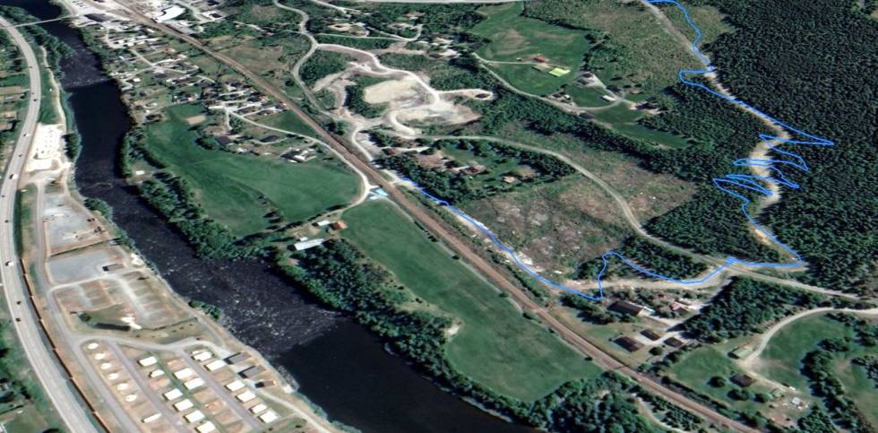 1.5KM BLÅGRADERT MORO: Her kommer den nye blågraderte stien i Ål, som er en del av en masterplan på totalt 120 kilometer tilrettelagt stier. Foto: Google Earth Bygger 1.5 km blågradert sykkelsti i Ål