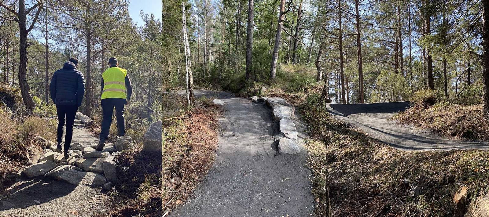 KLARE: Arbeidet har allerede pågått en stund, og stiene står nå klare til bruk i Kragerø. Foto: Kragerø Resort stier kragerø sykling