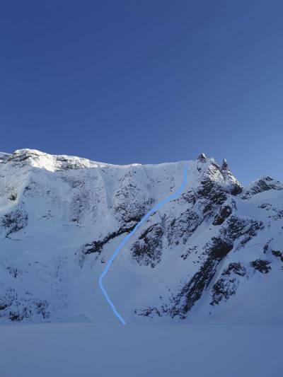 LINJA: Westgaards og Enersen linje på Storetinden. Storetinden Sunnmøre