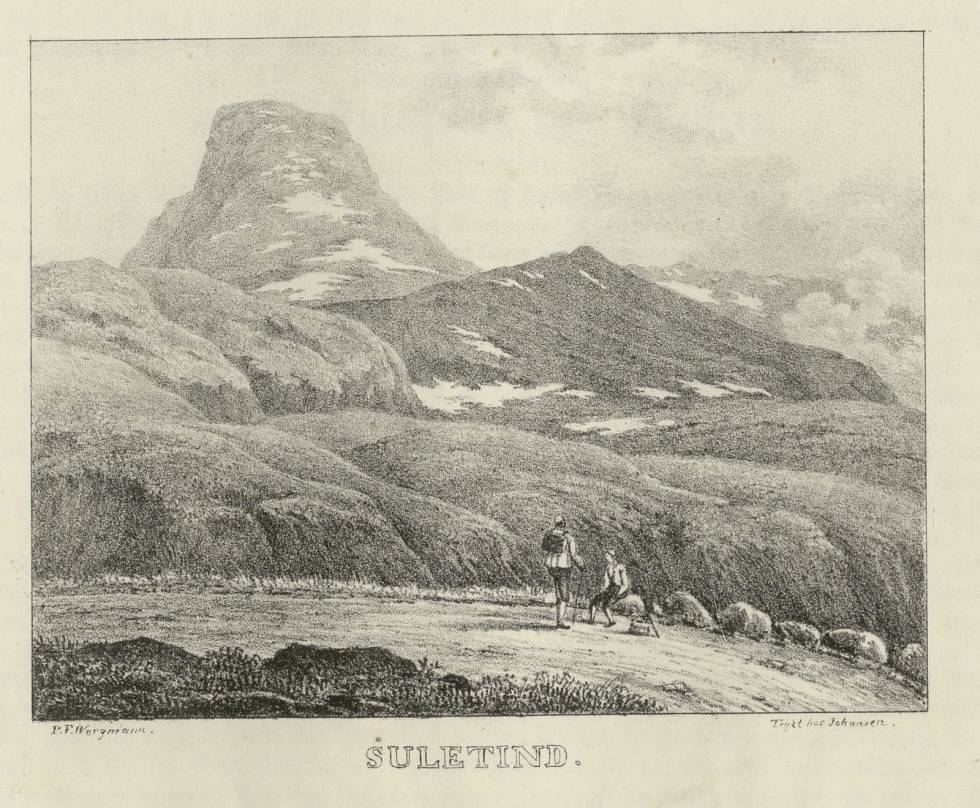 Suletinden har lenge stukket seg ut som et av mer markante fjellene i terrenget mot Jotunheimen. Suletind kobberstikk hemsedal DNT hytte tur utemagasinet sommer