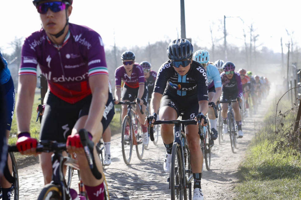 NORSK INNSLAG: Susanne Andersen, her i aksjon i Le Samyn Dames, er til start i Paris-Roubaix. Foto: Cor Vos susanne andersen, paris-roubaix