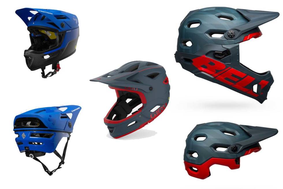 ENDUROHJELM: Sweet Arbitrator MIPS, Giro Switchblade MIPS og Bell Super DH Spherical er alle hjelmer som er godt egnet til endurosykling med avtakbar hakebeskytter. ENDUROHJELM: Sweet Arbitrator MIPS, Giro Switchblade MIPS og Bell Super DH Spherical er alle hjelmer som er godt egnet til endurosykling med avtakbar hakebeskytter.