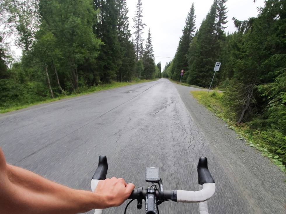 BRATT: Det siste partiet opp til Skistua kan være en ordentlig nesestyver, dersom du er på stålet. Foto: Knut Andreas Lone sykkelturer i trondheim 4