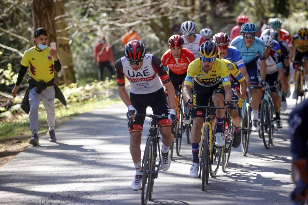 I FORM: Primoz Roglic var meget sterk i Baskerland rundt, men vi får dessverre ikke noen ny duel med Tadej Pogacar i Flèche Wallonne. Foto: Cor Vos tadej pogacar primoz roglic fleche wallonne