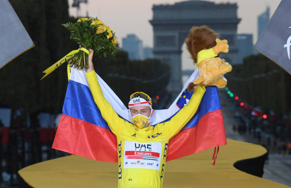 VANT: Med en sensasjonell prestasjon på den 20. etappen vant Tadej Pogacar Tour de France 2020. Foto: Cor Vos tadej pogacar tour de france favoritter