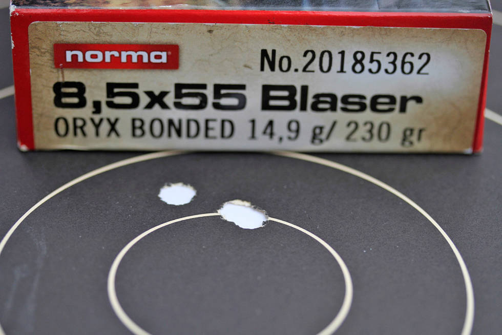 Presist: Litt lavere fart og høyere vekt ga 17 mm samling med Oryx. Test-av-8,5-x-55-Blaser-7