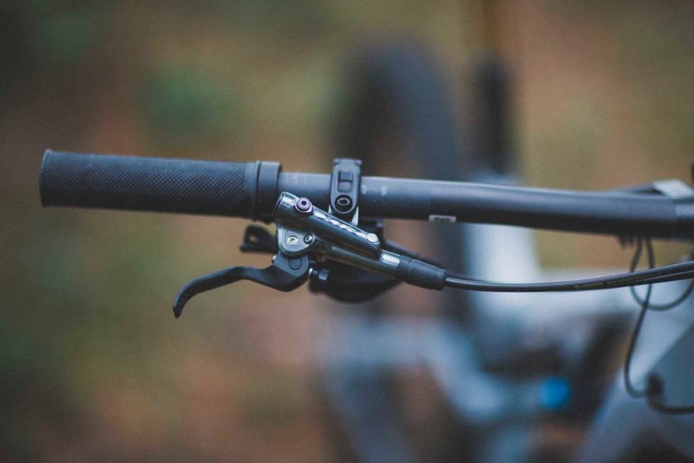 GODE BREMSER: Shimanos XTR-bremser har supersmidig hendelfølelse og masse bremsekraft. Foto: Kristoffer H. Kippernes Canyon Spectral:ON