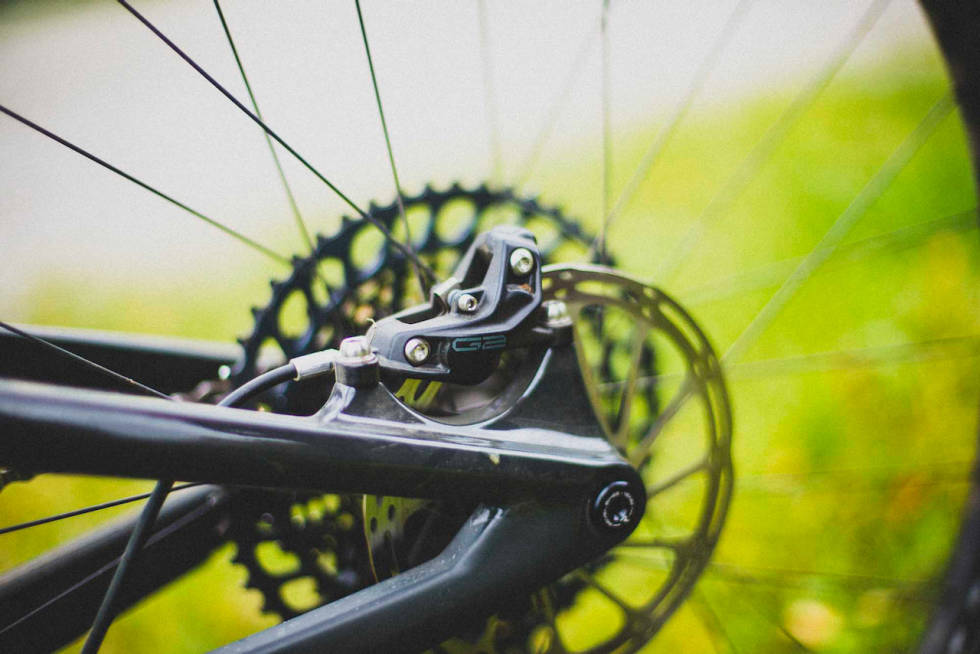 NOE SVAMPETE: Bakbremsen var litt svampete i testperioden, men G2 RSC er vanligvis gode bremser. Foto: Kristoffer H. Kippernes Revel Ranger testing