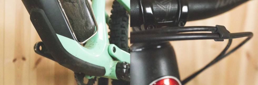 FINISH: Instinct Carbon 70 har beskyttelse på kritiske punkter, og fine detaljer som holder vaierføringen ryddig. rocky mountain instinct carbon 70