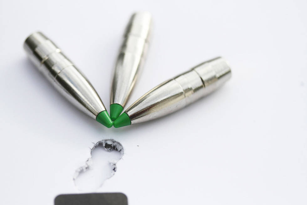 Ecostrike: Innsnevringen midt på gir mindre kontaktflate og er sammen med forniklingen mer skånsom med rifleløpet. Test-Tipstrike-Ecostrike-Bondstrike-8