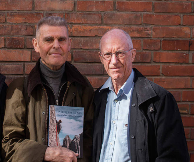 Ralph Høibakk og Nils Faarlund starta Tindegruppa på NTNU (tidligere NTH) sammen i 1959. Foto: Kristoffer Kippernes Tindekveld-med-landets-to-store-klatrelegender-crop1280