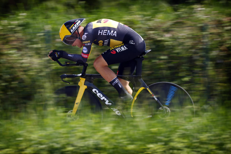NÅDDE IKKE HELT OPP: Foss hadde høye ambisjoner, men hadde ikke beina til å kjempe om seieren på den siste etappen. Foto: Cor Vos tobias foss giro d'italia jumbo-visma(1)