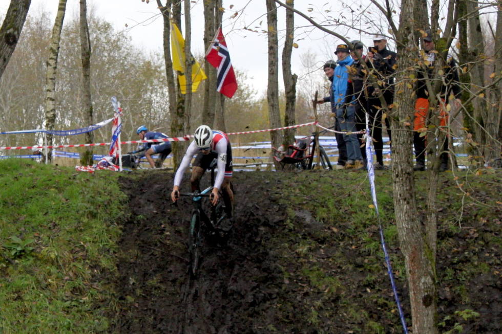 NESTEN SOM EM: Tobias Johannessen var imponert over både stemning og løyper under Norgescupen i Sandnesi fjor. Foto: Ole Tommy Andersen Norgesscup cyclocross Sandnes