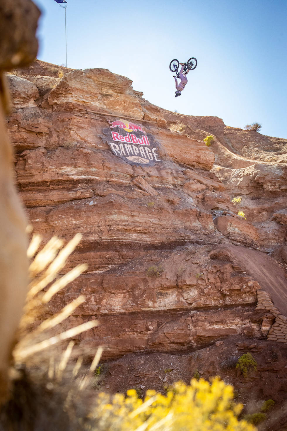 Tom Van Steenberger tok tredjeplassen i Red Bull Rampage 2019, blant annet for sin hemningsløse serie av backflips. Foto: Long Nguyen/Red Bull Content Pool Tom Van Steenberger Red Bull Rampage 2019