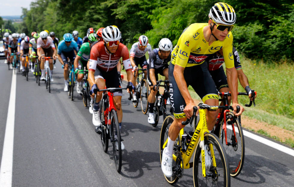 RÅSTERK DEBUT: Allerede i sitt første Tour de France kunne Mathieu van der Poel ikle seg den gule trøyen på seks etapper. Foto: Cor Vos tour de france, alpecin-fenix, mathieu van der poel