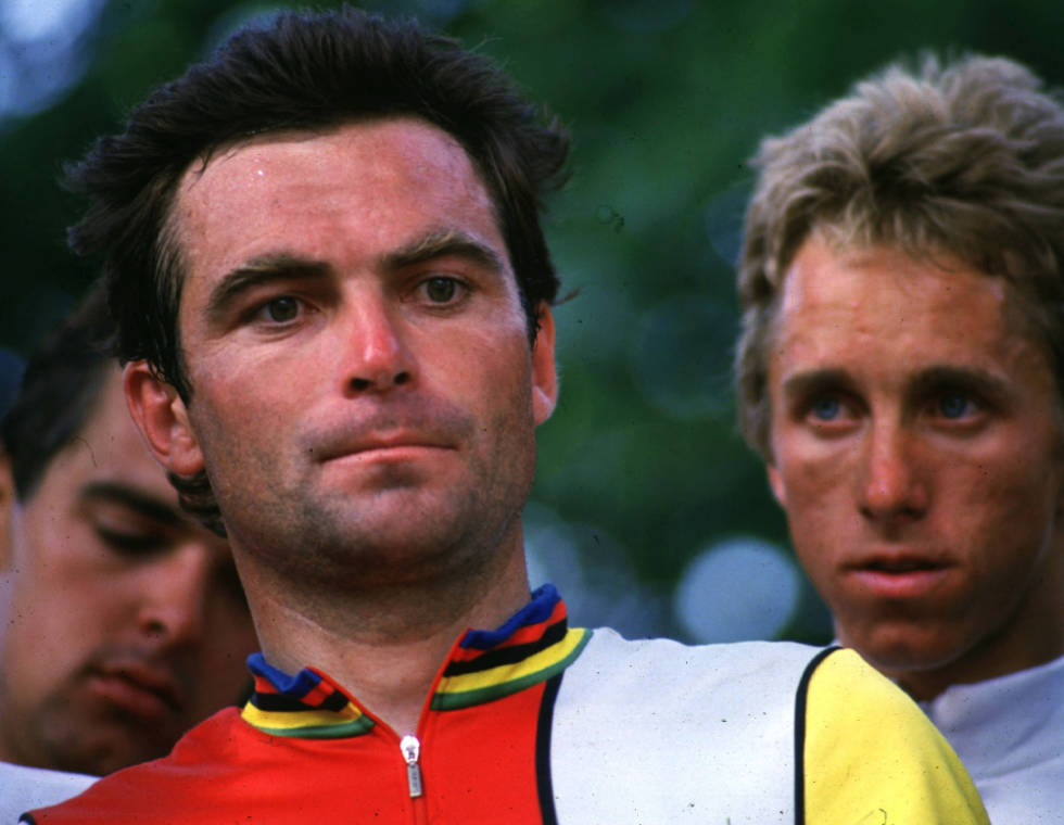 I SKYGGEN: Greg LeMond vil tre ut av skyggen bli arvatgeren til Bernard Hinault. Foto: Cor Vos tour de france, greg lemond, bernard hinault(1)