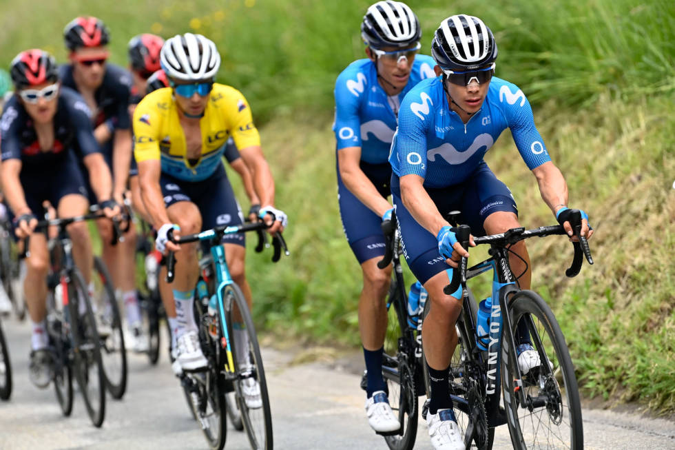 SKRELL: Miguel Angel Lopez tapte 1:45 til Roglic på 1. etappe. Foto: Cor Vos. tour-de-france-sammenlagtfavoritter-3