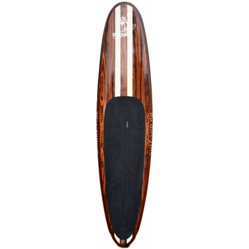 LEKKERT HÅNDVERK: Harde SUP-brett kan være veldig lekre. Her er Retro Wood fra Surf-sup.no TRE-SUP