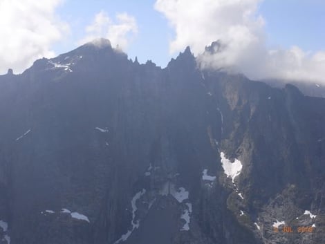 Trollveggen sett fra Nordveggen på Hornet. Foto Dag Hagen Trollveggen