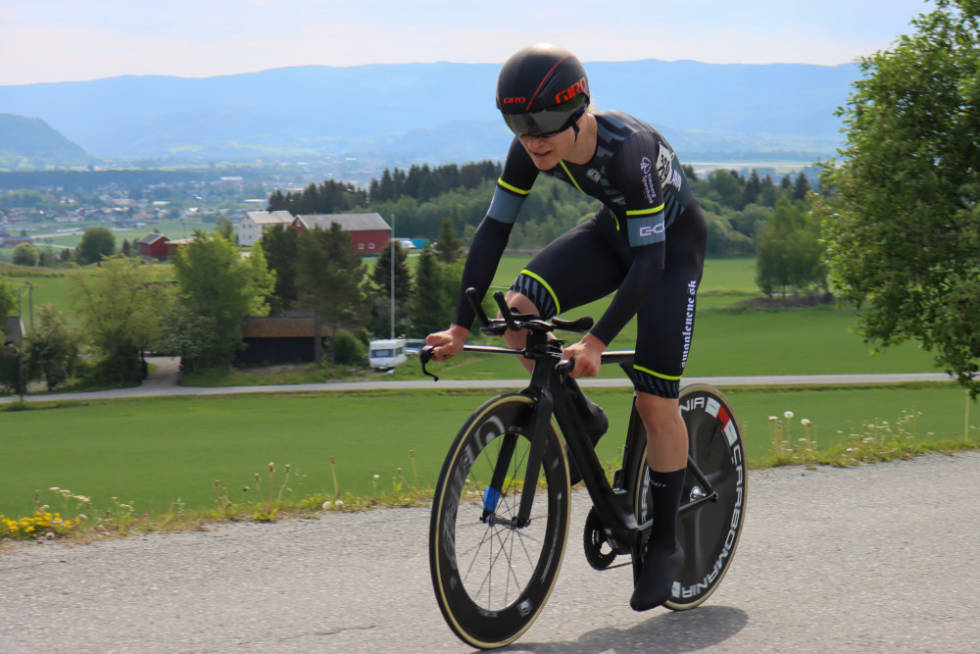 ÅPNET MED SEIER: En flott start på sesongen med seier for Trym Bjørner Westgaard Holther. Foto: Henrik Einangshaug trym westgaard holther norgescup landevei tempo skatval
